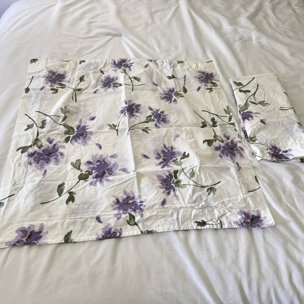 Pottery Barn Audrey Floral Queen Duvet Cover 2 Standard 2 Euro Shams 5pc Set